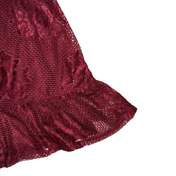 SPEECHLESS Nordstrom Maroon Lace Fit & Flare Mini Dress Juniors M - Picture 4 of 6